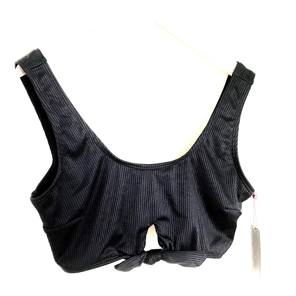 South Beach Black Front Tie Bikini Top Size 14 New with tags